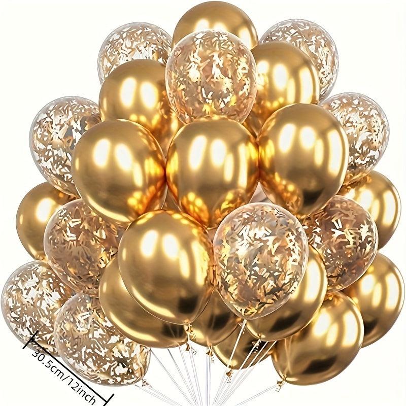 30pcs Transparent Metal Colored Latex Balloons for Weddings and Parties