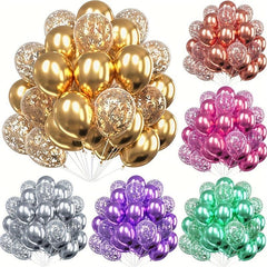 30pcs Transparent Metal Colored Latex Balloons for Weddings and Parties