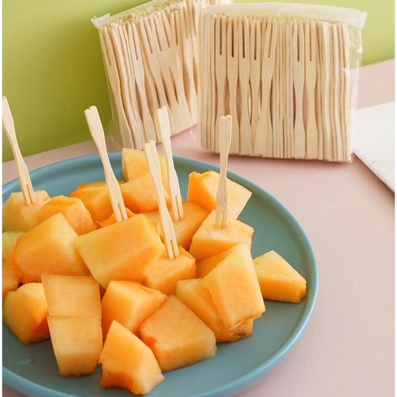 100pcs Disposable Fruit Fork Set Mini Fork Birthday Party Supplies