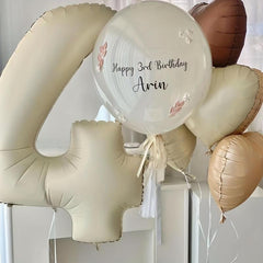 40in Big Cream Number Balloons 0-9 Foil Helium Party Decoration