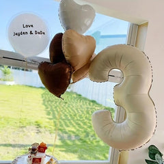 40in Big Cream Number Balloons 0-9 Foil Helium Party Decoration