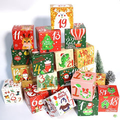24pcs DIY Advent Calendar Treat Boxes Xmas Party Favor Supplies