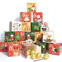 24pcs DIY Advent Calendar Treat Boxes Xmas Party Favor Supplies