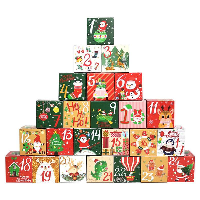 24pcs DIY Advent Calendar Treat Boxes Xmas Party Favor Supplies
