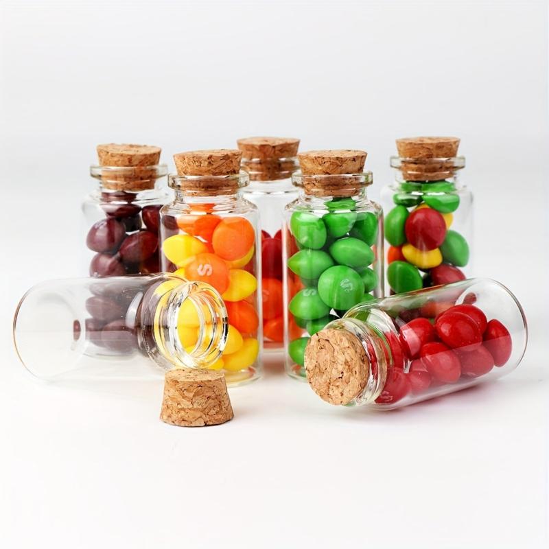 12pcs Mini Tiny Empty Clear Glass Jars Vials With Cork Stoppers - 25ml