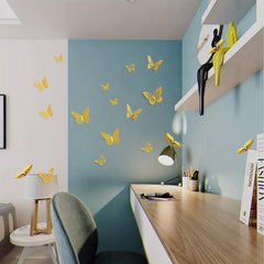 12pcs Golden Hollow Butterfly Cake Toppers for Birthday Wedding Theme Parties