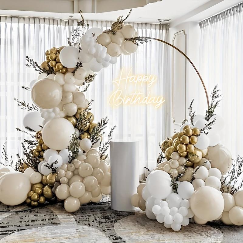 Boho Balloon Garland Kit Sand Beige Golden Bridal Shower Wedding