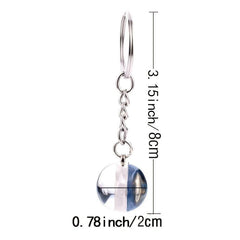 Patriotic Flag Keychain Glass Ball Ring with World Flag