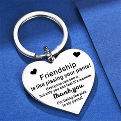 Stainless Steel Heart Engraved Keychain