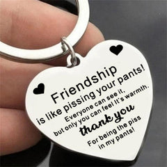 Stainless Steel Heart Engraved Keychain