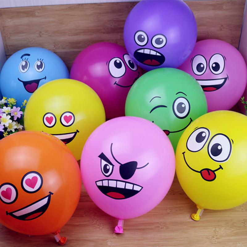 10pcs Yellow Expression Balloon Room Decor for Birthday Party