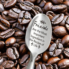 Funny Engraved Stainless Steel Friendship Spoon - Birthday Valentine Party Spoon