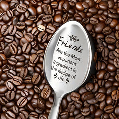 Funny Engraved Stainless Steel Friendship Spoon - Birthday Valentine Party Spoon