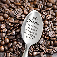 Funny Engraved Stainless Steel Friendship Spoon - Birthday Valentine Party Spoon