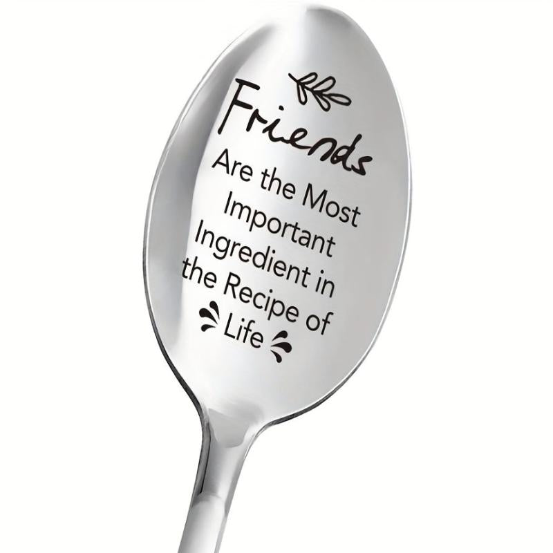 Funny Engraved Stainless Steel Friendship Spoon - Birthday Valentine Party Spoon
