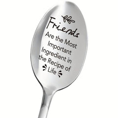 Funny Engraved Stainless Steel Friendship Spoon - Birthday Valentine Party Spoon