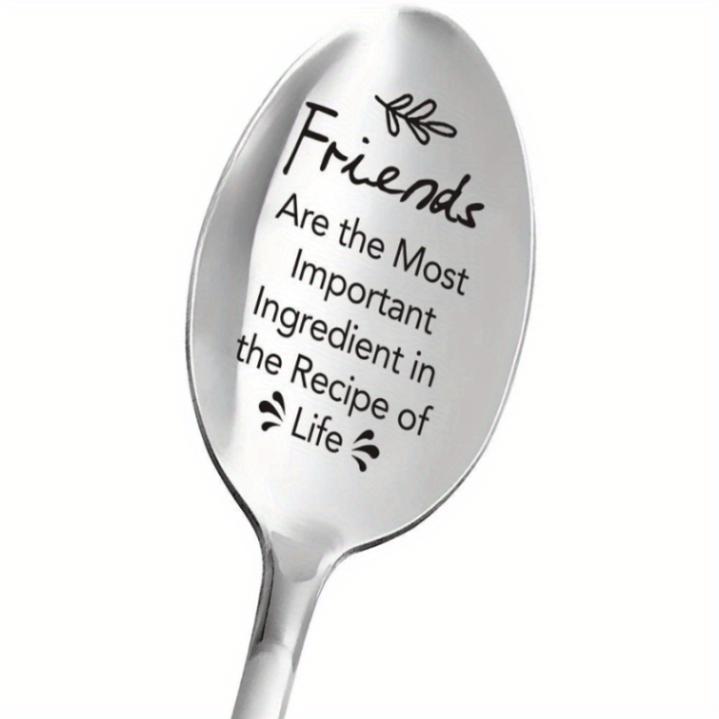 Funny Engraved Stainless Steel Friendship Spoon - Birthday Valentine Party Spoon
