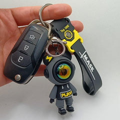 PVC Astronaut Bear Keychain Lightning Bear Key Chain Keyring