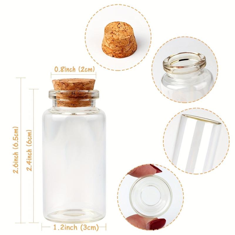 12pcs 0.85oz Transparent Glass Wish Bottles DIY Wedding Ornaments