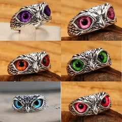 Retro Owl Ring Adjustable Index Finger Ring for Men Birthday Gift