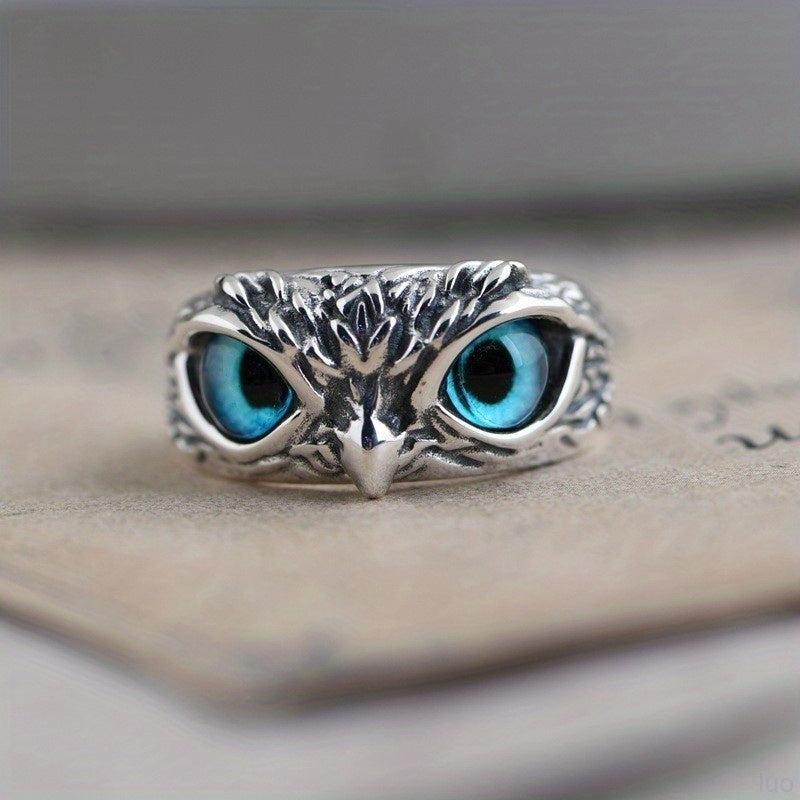 Retro Owl Ring Adjustable Index Finger Ring for Men Birthday Gift