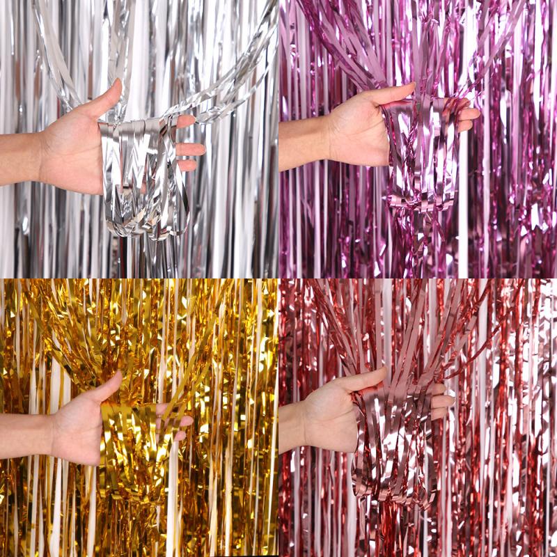 20 Styles 1.2M Rain Curtains Party Banner Supplies Birthday Home Room Decor