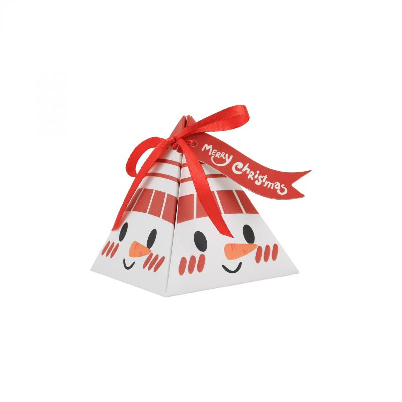 24pcs Christmas Triangle Candy Box Christmas Supplies Packaging Box