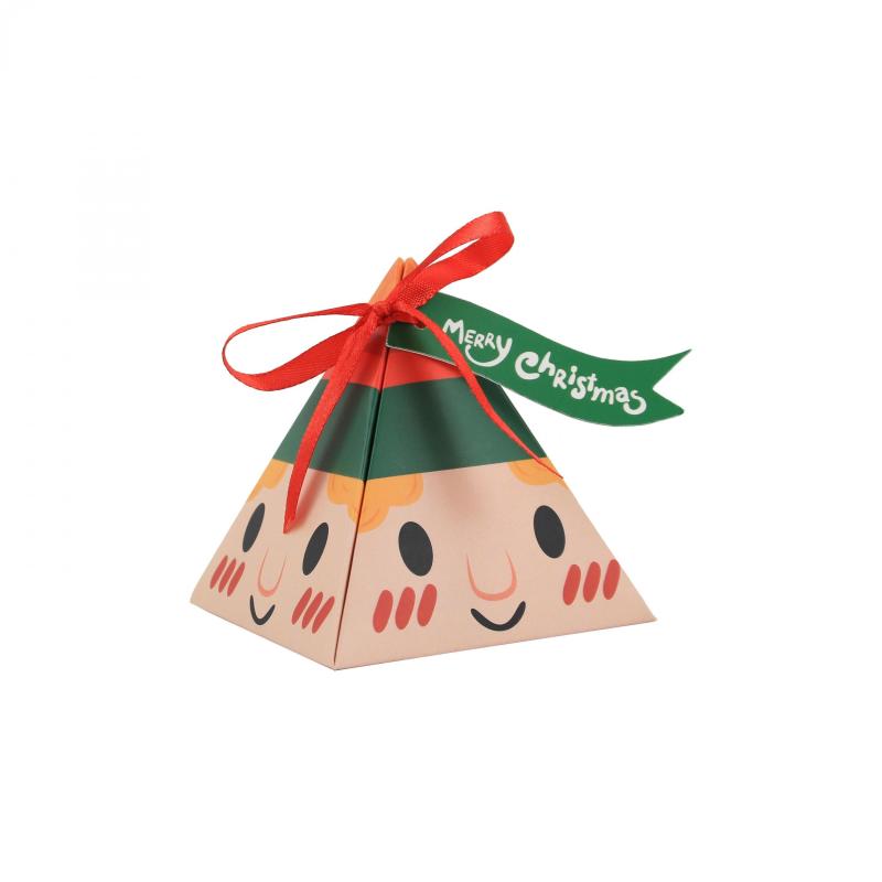 24pcs Christmas Triangle Candy Box Christmas Supplies Packaging Box