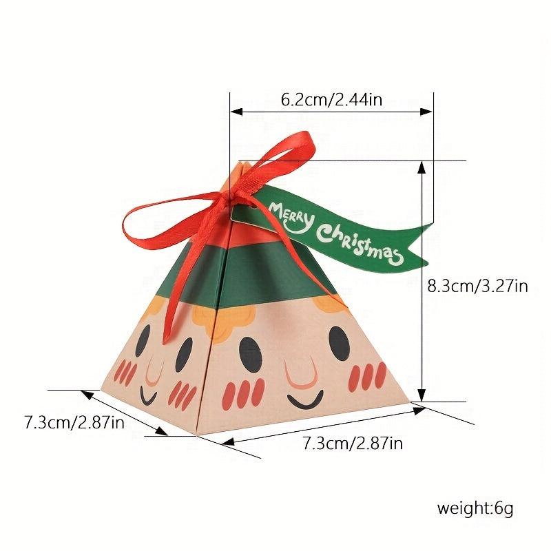 24pcs Christmas Triangle Candy Box Christmas Supplies Packaging Box