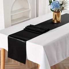 1pc Golden Satin Table Runner 30-48x274cm for Party Banquet Baby Shower Decor
