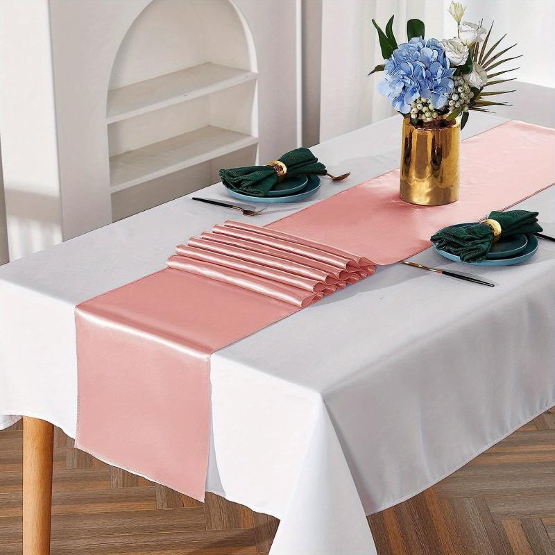 1pc Golden Satin Table Runner 30-48x274cm for Party Banquet Baby Shower Decor
