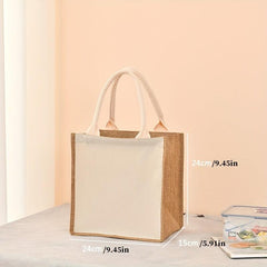 Waterproof Vintage Linen Bag Jute Tote Bag Mothers' Gift