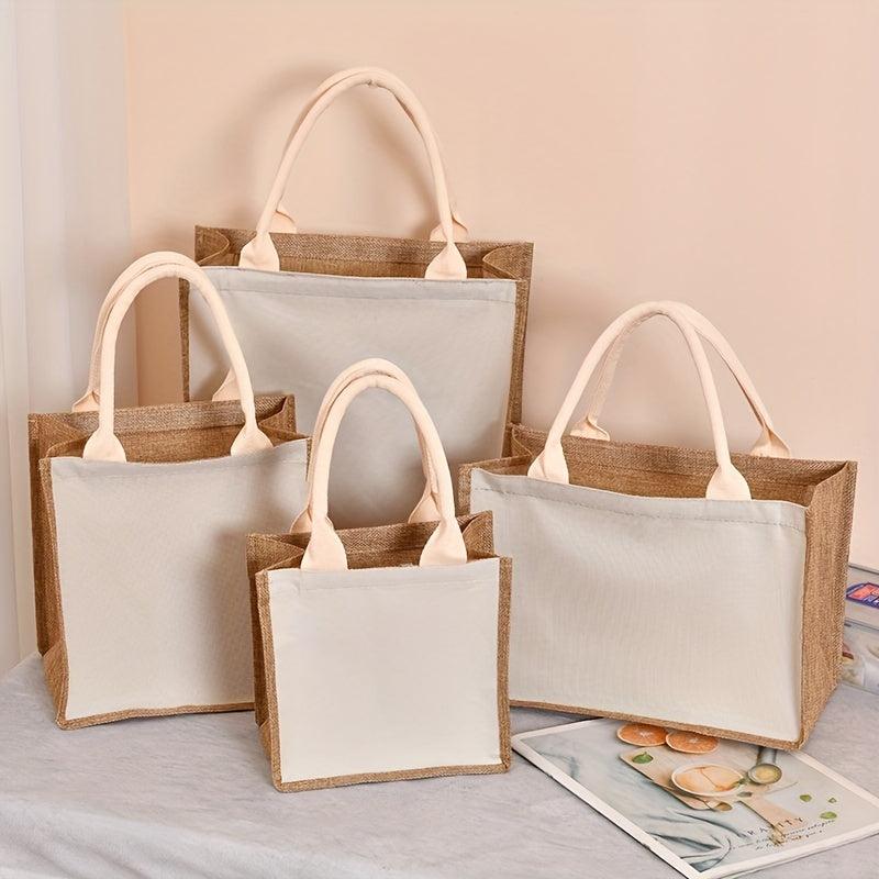 Waterproof Vintage Linen Bag Jute Tote Bag Mothers' Gift