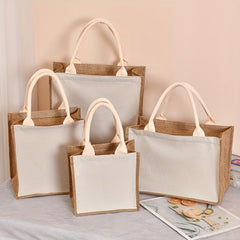 Waterproof Vintage Linen Bag Jute Tote Bag Mothers' Gift