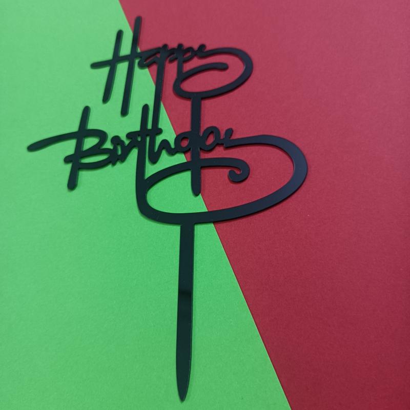 Happy Birthday Cake Topper Acrylic Insert for Baking Decorations