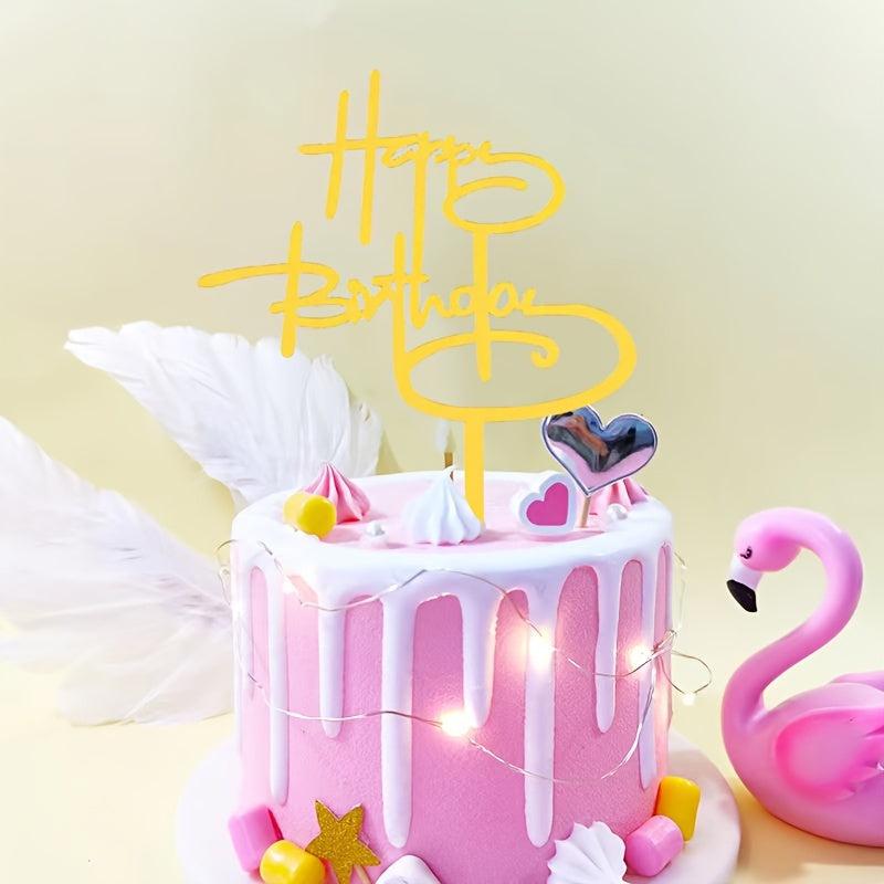 Happy Birthday Cake Topper Acrylic Insert for Baking Decorations