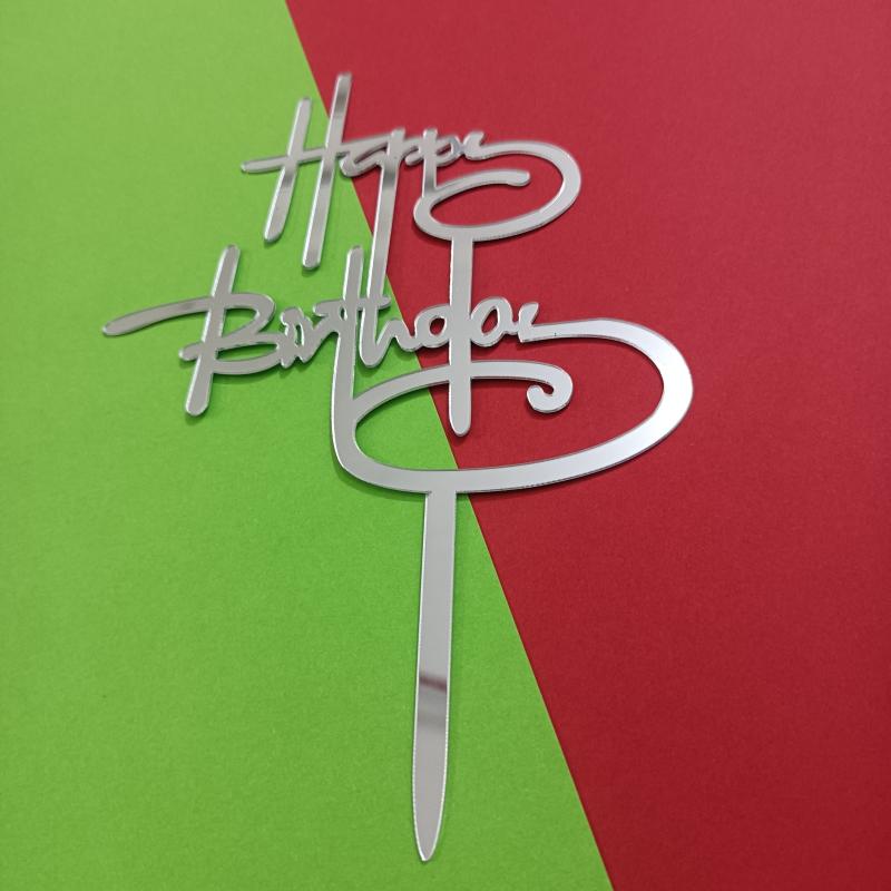 Happy Birthday Cake Topper Acrylic Insert for Baking Decorations