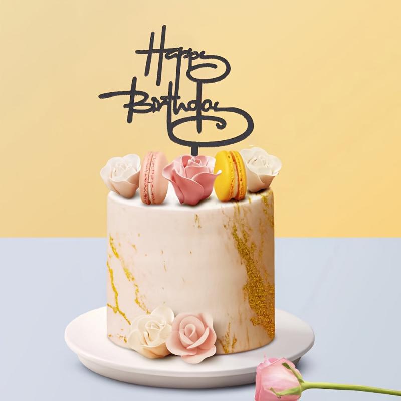 Happy Birthday Cake Topper Acrylic Insert for Baking Decorations