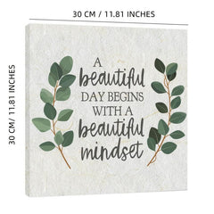 Inspirational Slogan & Green Branches Print Art With Frame