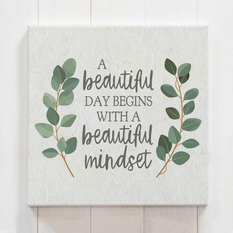 Inspirational Slogan & Green Branches Print Art With Frame