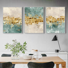 3pcs Nordic Green Canvas Poster Abstract Artwork for Home Decor Unframed