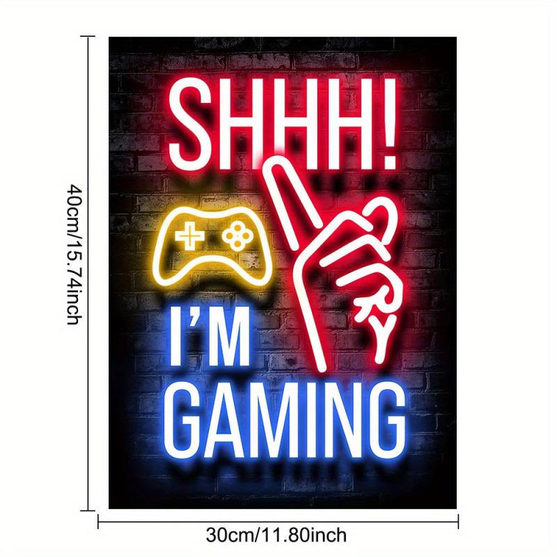 Neon Game Poster Canvas Painting for Electronic Sports Room Decor