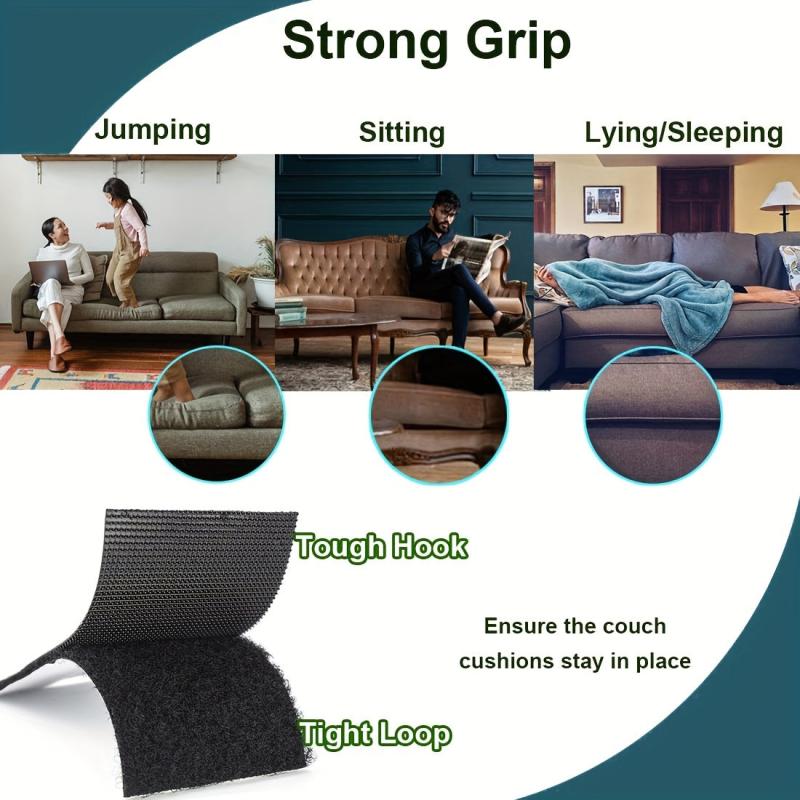 Double Sided Hook and Loop Straps 4IN x 10FT - Secure Sofa Cushions