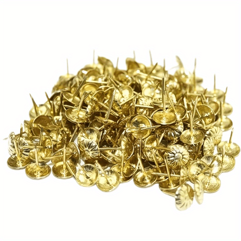 200pcs Golden & Silvery Thumb Tacks for Photos Wall Maps Bulletin Boards