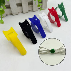 60pcs Self Adhesive Nylon Tie T Type Cable Ties for Power & Data Cables