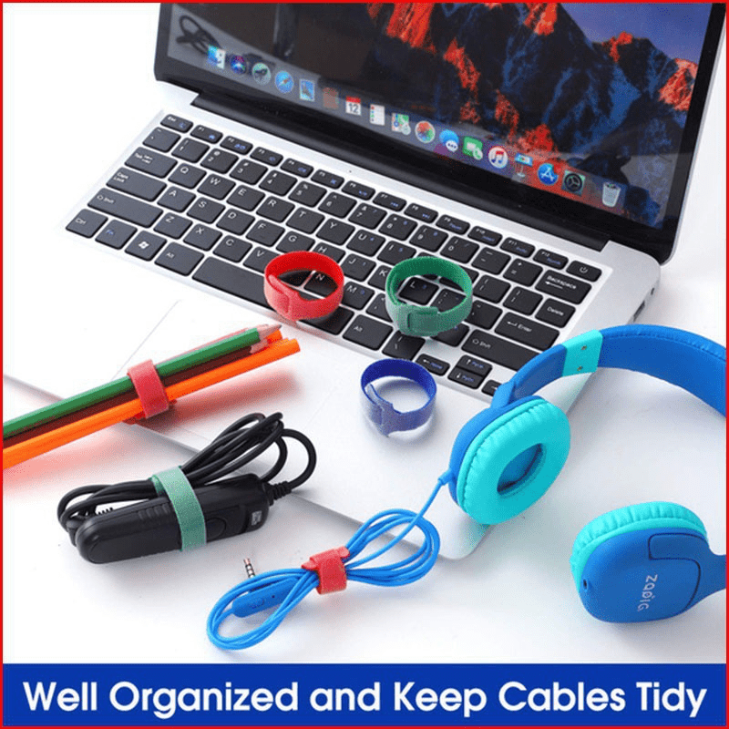 60pcs Self Adhesive Nylon Tie T Type Cable Ties for Power & Data Cables