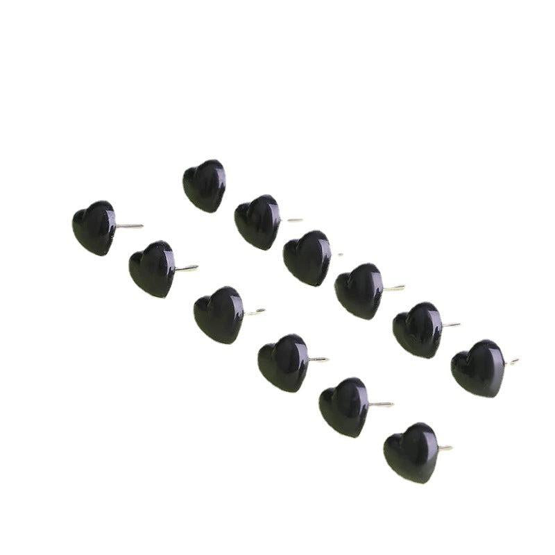 100pcs Heart Shape Cork Board Pins Transparent Push Pins