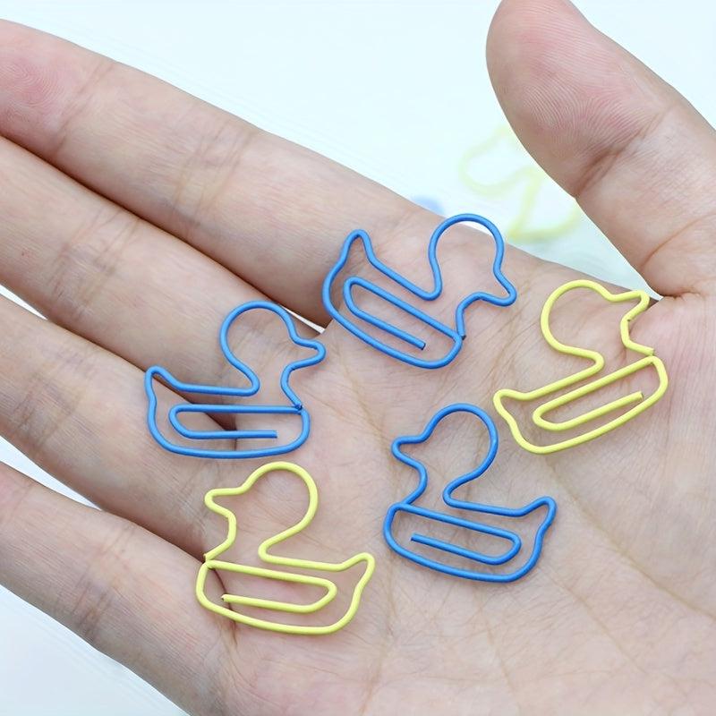 20pcs Duck Shaped Paperclips for Student Stationery & Office Paper Clips