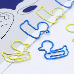 20pcs Duck Shaped Paperclips for Student Stationery & Office Paper Clips