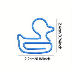 20pcs Duck Shaped Paperclips for Student Stationery & Office Paper Clips